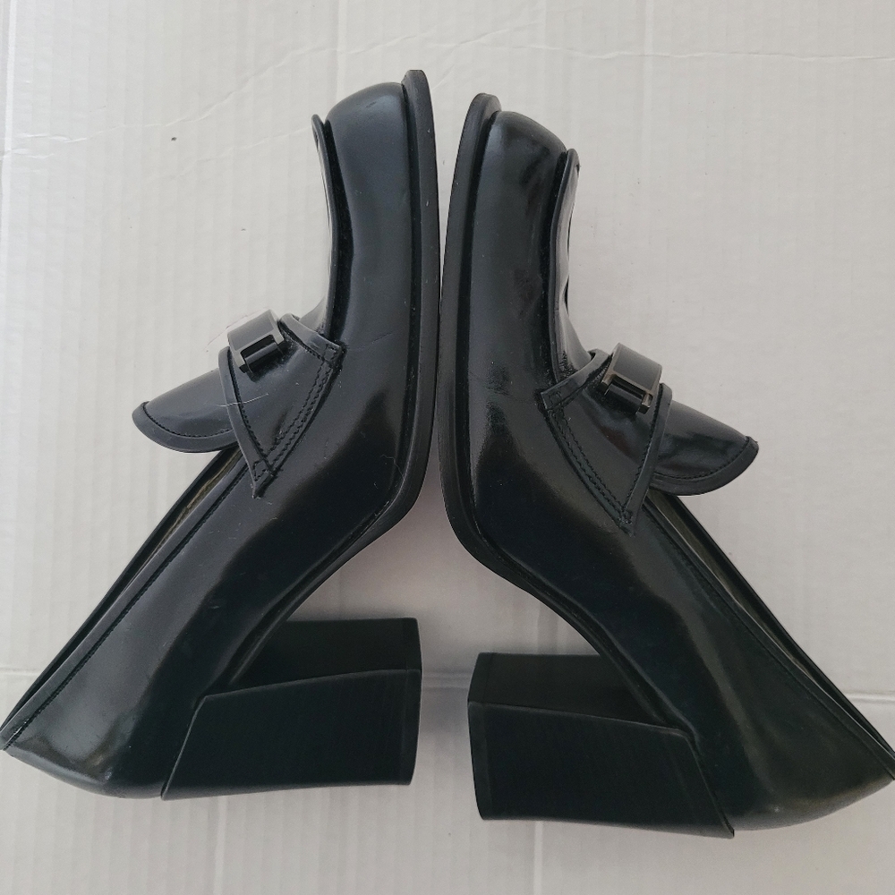 Vintage Leather Prada Loafers Heel - Picture 5 of 15